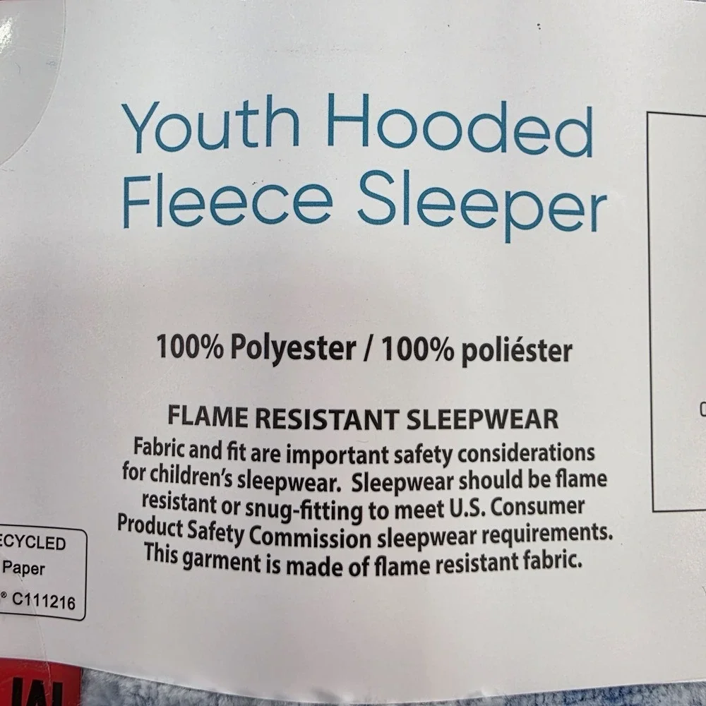 Saint Eve Youth Kids Blanket Hooded Sleeper Pajama‎ Blue Plush Shark